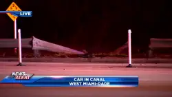 1 hospitalized after car plunges into canal in West Miami-Dade